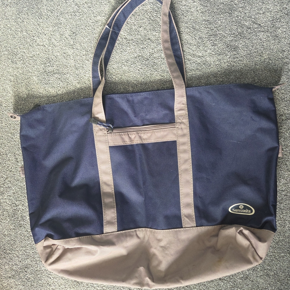 Samsonite Blue and Tan Tote Bag